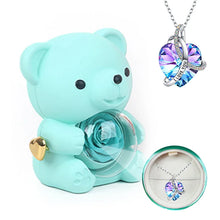 Load image into Gallery viewer, GiftedBloom™ - Teddy Bear with Preserved Rose and Necklace