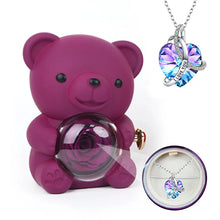 Load image into Gallery viewer, GiftedBloom™ - Teddy Bear with Preserved Rose and Necklace