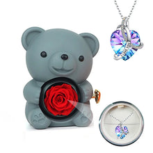 Load image into Gallery viewer, GiftedBloom™ - Teddy Bear with Preserved Rose and Necklace