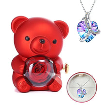 Load image into Gallery viewer, GiftedBloom™ - Teddy Bear with Preserved Rose and Necklace
